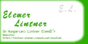 elemer lintner business card